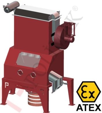 Atex Ex-proof bag dump stations for hazardous powdered materials