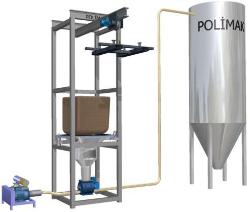 Big bag discharging silo filling system