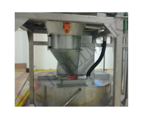 Stainless steel big bag emptying station hopper