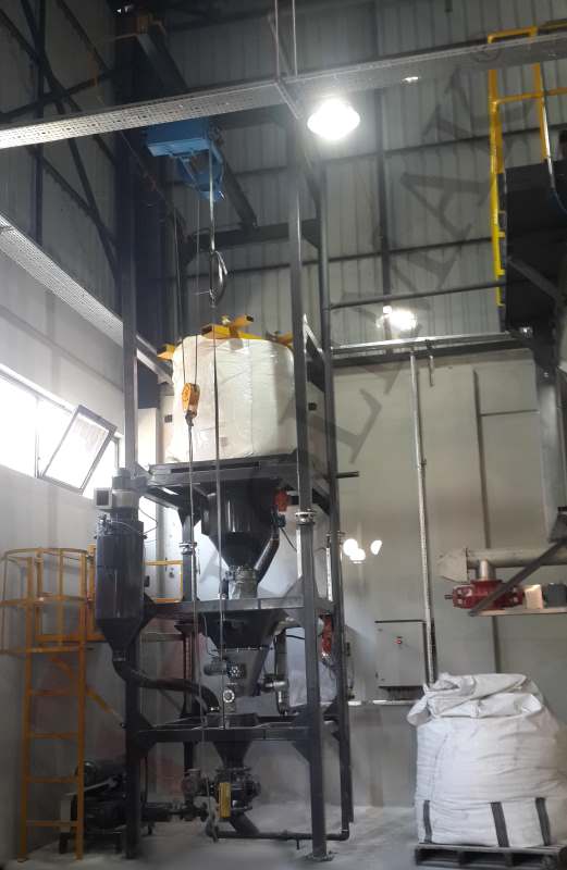 Big bag emptying station weighing system