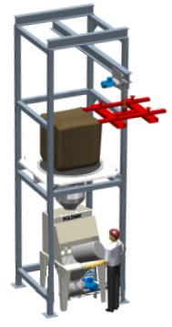 Sack discharge and big bag emptying system