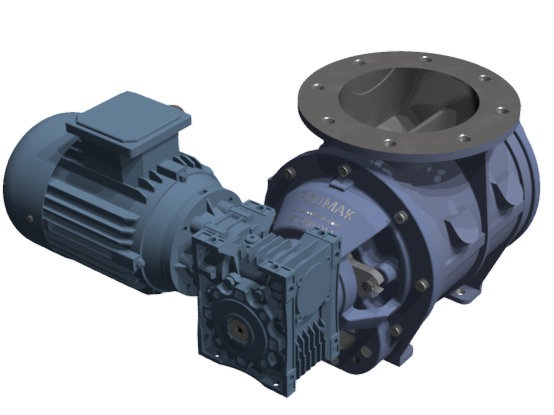 Blow through rotary valve model