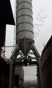 Fly ash handling storage conveying truck loading silo
