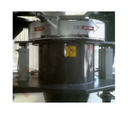 Big bag emptying system docking system bag clamping mechanism