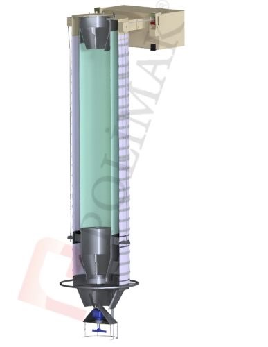 Double bellows inner and outer loading spout for dust collection