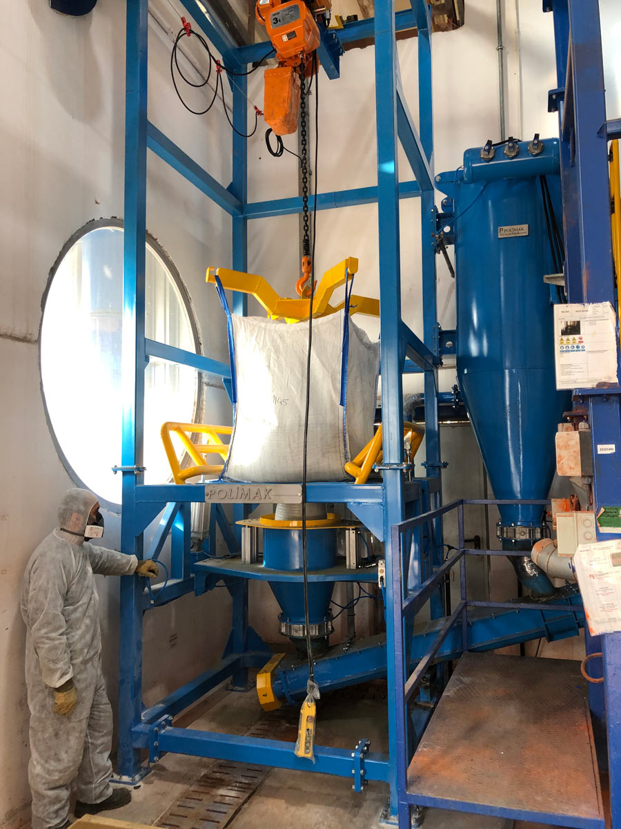 Hazardous Material big bag discharge feeding unloading system