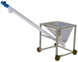 Mobile screw conveyor and hopper assembly