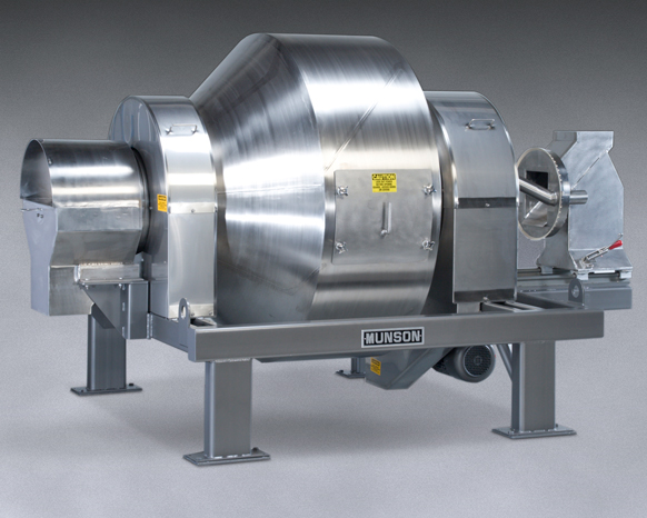 RotaryBatchMixer-StainlessSteel-DischargeEnd Rotary-Chargenmischer aus Edelstahl