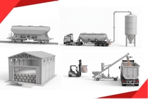 FIBC Bulk Bag Container Silo Transloading truck and railwagon
