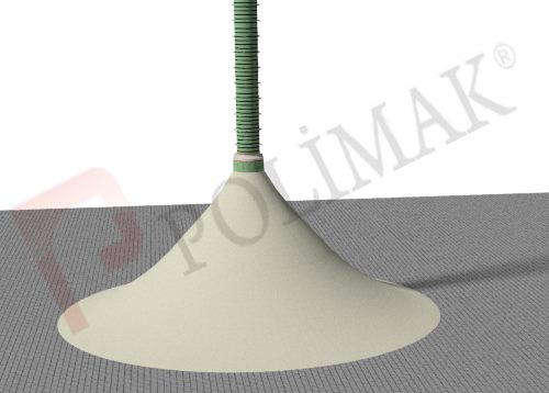 Stockpile loading bellows 3d bulk solid discharging