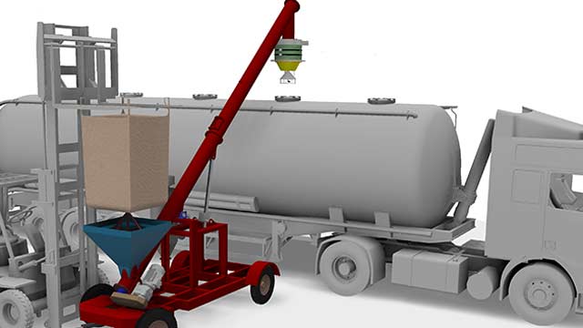 Mobile big bag discharge silo truck loading system sack discharge jumbo bag discharge
